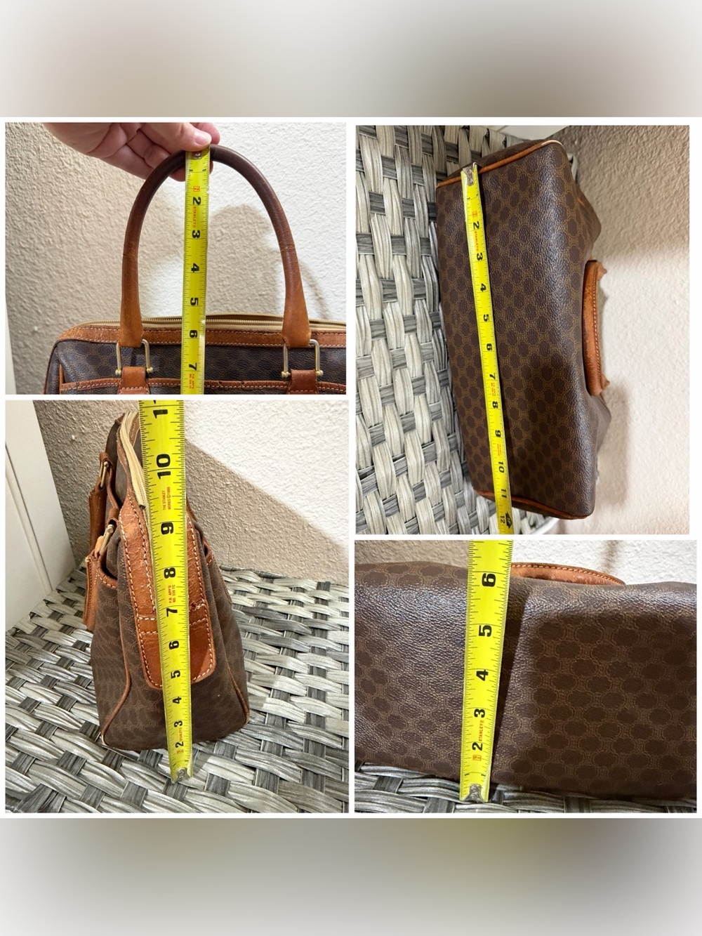 Vintage Celine Macadam Top Handle Satchel - Made in Italy - Picture 6 of 16